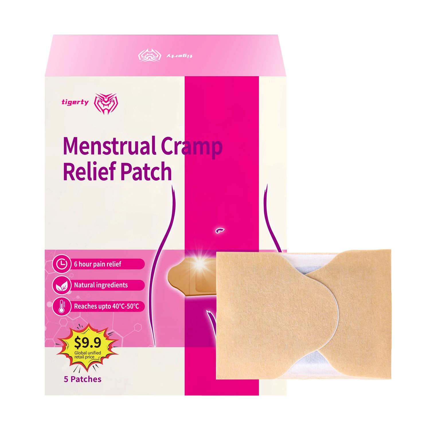 Menstrual Cramps Relief Patch 5 Pcs Bright Vision